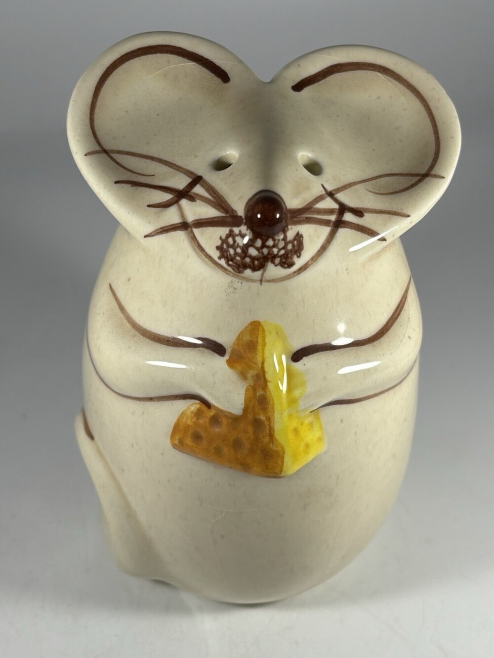 Vintage Ceramic Mouse Cheese Parmesan Shaker N.S. Gustin Kitschy Kitchen Decor